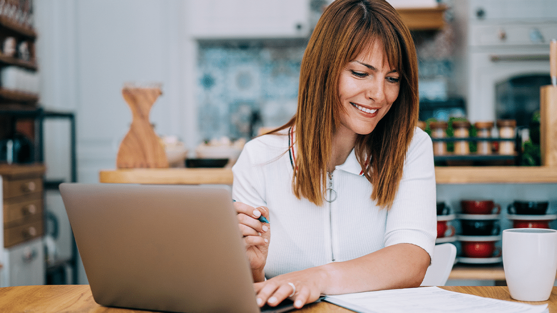 Lady working on forms